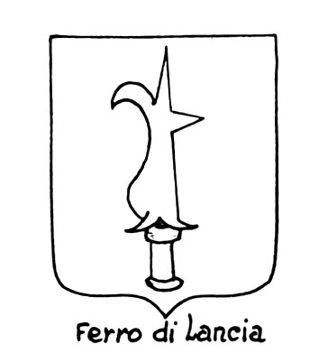 Image of the heraldic term: Ferro di lancia